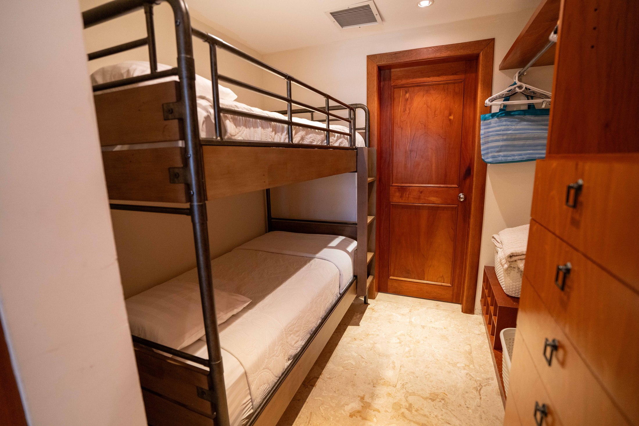 First-floor master bedroom with hanging chair