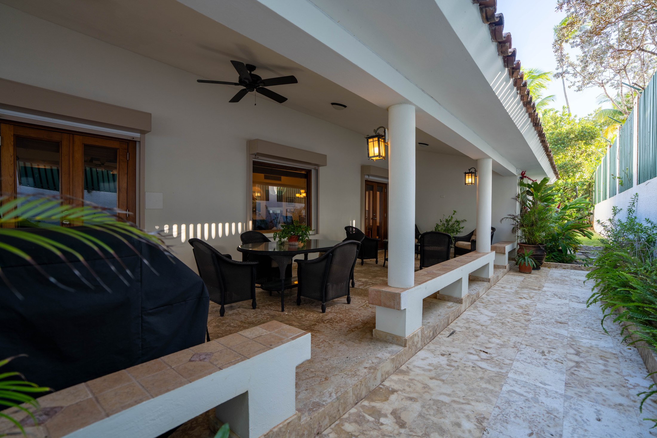 Wrap-around porch overlooking the grounds